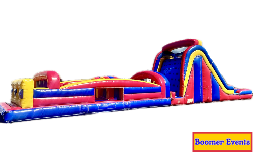 Combo 14: 18ft Dual Lane Slide & 30ft Obstacle Course